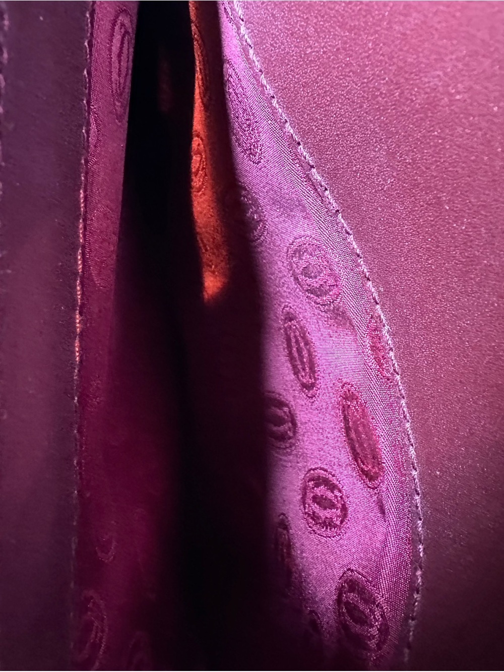 Cartier Wine Leather Shoulder / Crossbody Bag (vintage must de Cartier line) - Picture 7 of 9